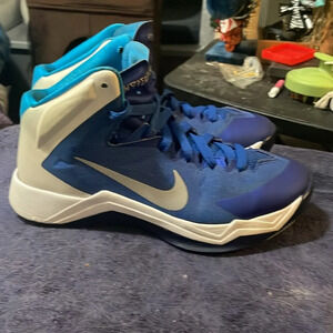 women’s Nike hyperquickness size 8 blue white sneakers athletic shoes hi top